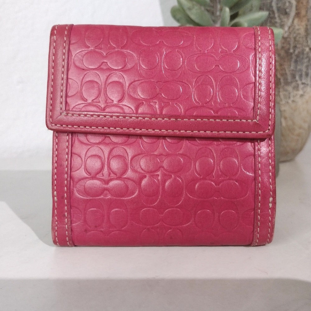 Vintage Coach Embossed Leather Signature Wallet